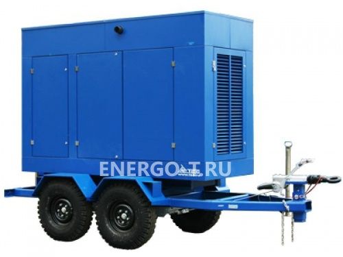 Дизельный генератор ТСС ЭД-200-Т400-1РПМ11 в кожухе на шасси